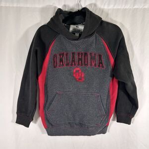 Oklahoma Sooners Hoodie Youth Boys Medium Black Red Pullover Pockets